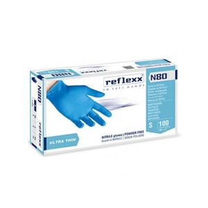 Reflexx Guanti Monouso In Nitrile Taglia L Blu  N80 3 Gr. Confezione 100 Pz