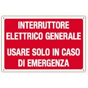 Lsc Isolanti Elettrici Cartello Interruttore Elettrico Generale 300x200 In Alluminio