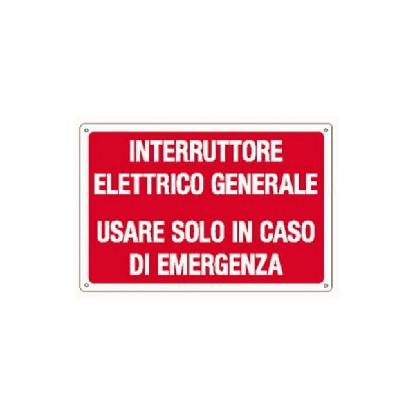 lsc isolanti elettrici cartello interruttore elettrico generale 300x200 in alluminio