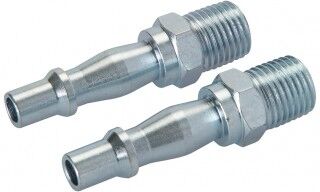 Silverline Innesto Rapido Filettatura Maschio Bsp 1/4" Lunghezza 55 Mm 2 Pezzi