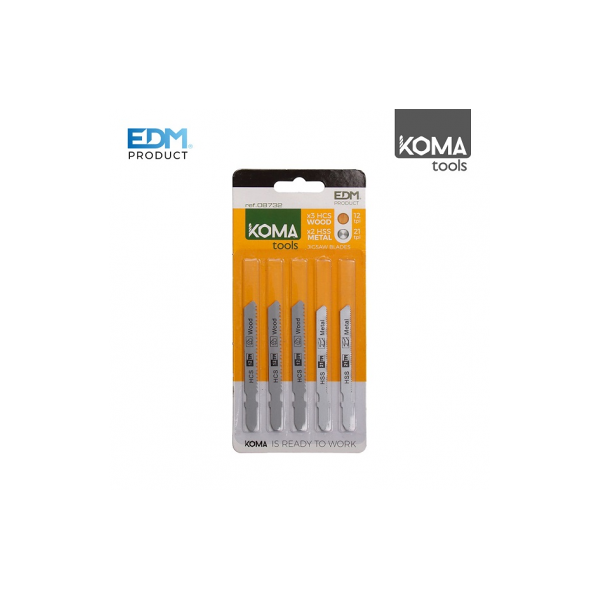 koma tools set di 5 lame per seghetto alternativo 3 per legno hcs 12tpi 2 per metallo hss 21tpi