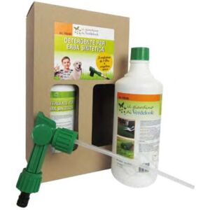 VERDELOOK Kit detergente concentrato 2 x 1 lt pulisci prato sintetico + erogatore mixer...