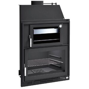 FM CALEFACCION Barbecue BBQ Focolare a legna 80 cm - Forno in acciaio inox. - Vassoio da 50 cm.