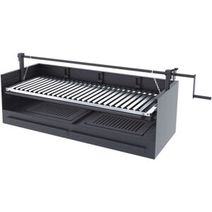 FM CALEFACCION Barbecue a carbone e legna Griglia in acciaio inox da 60 cm - Con sollevatore...