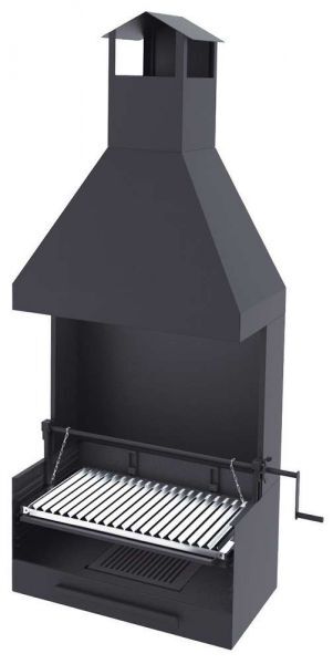 FM CALEFACCION BBQ a carbonella e legna Griglia in acciaio inox da 60 cm - Con sollevatore p...