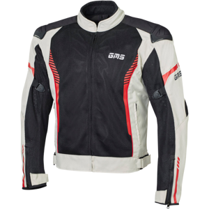 GMS Giacca Moto  Samu Mesh Beige-Nero-Rosso