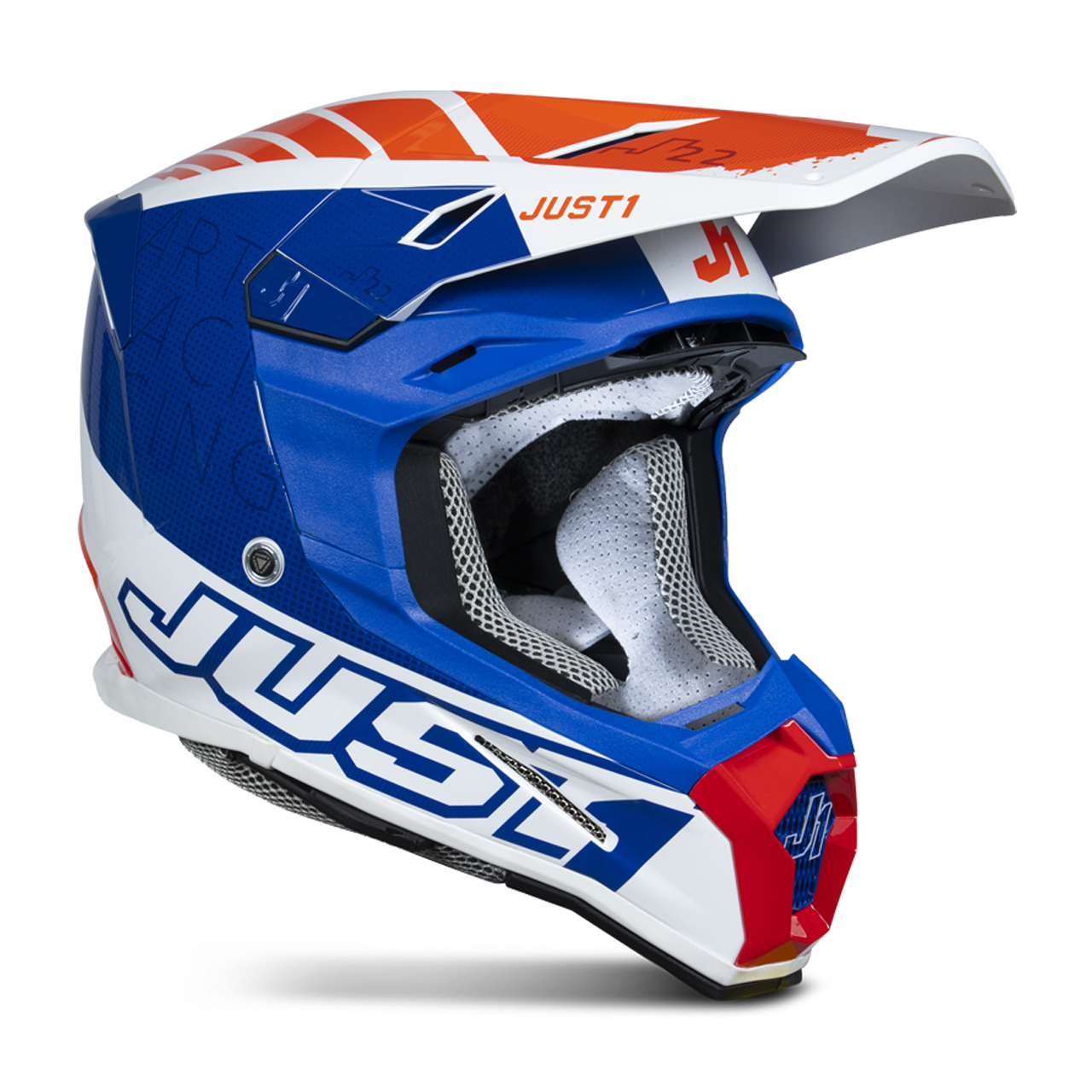 Just1 Casco Cross  J22 F Dynamo Rosso-Bianco-Blu