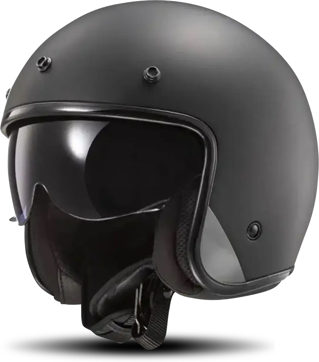 LS2 Casco Jet  OF601 Bob II Solid Nero Opaco