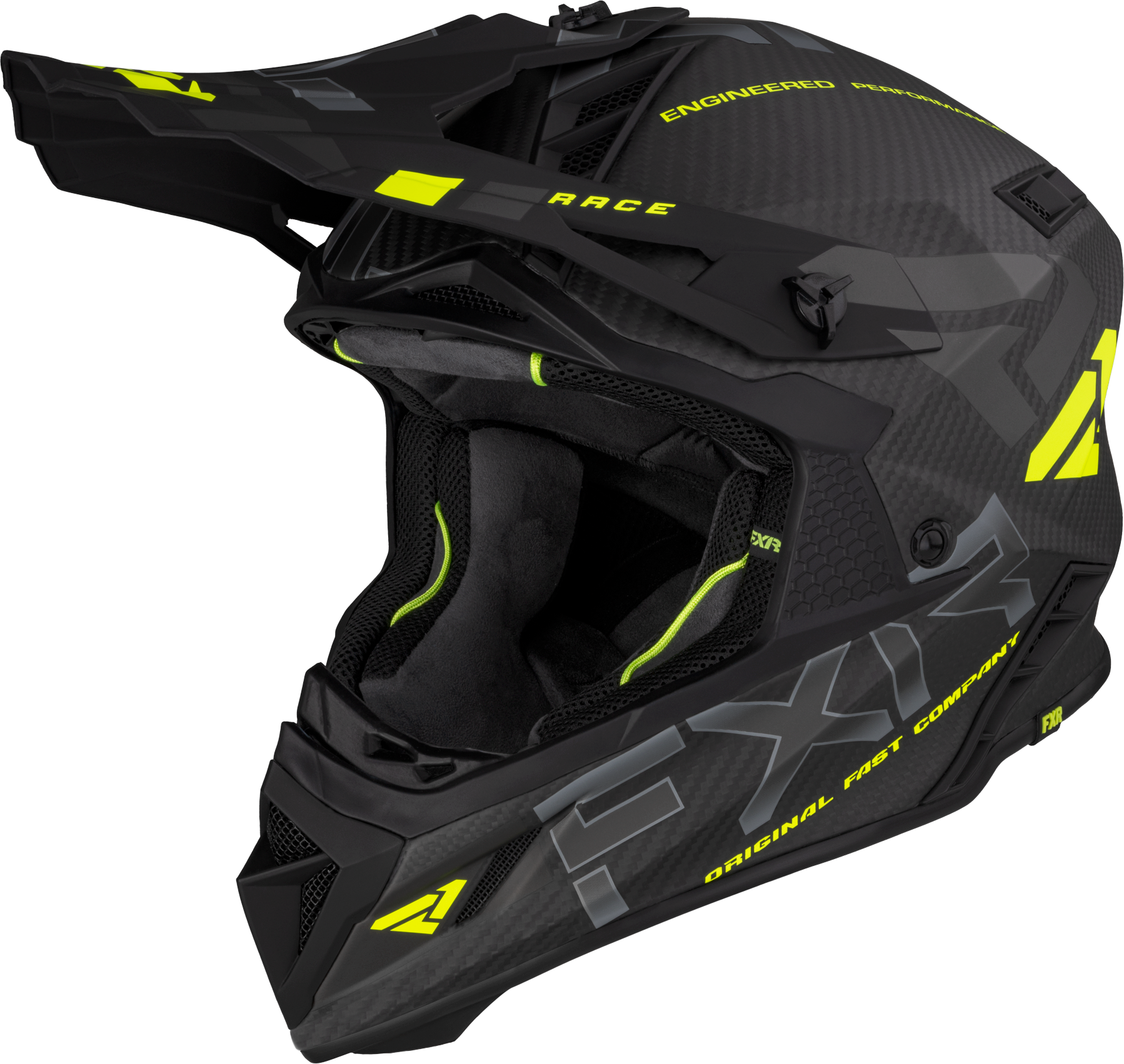 FXR Casco Cross  Helium Carbon Fluo-Carbone