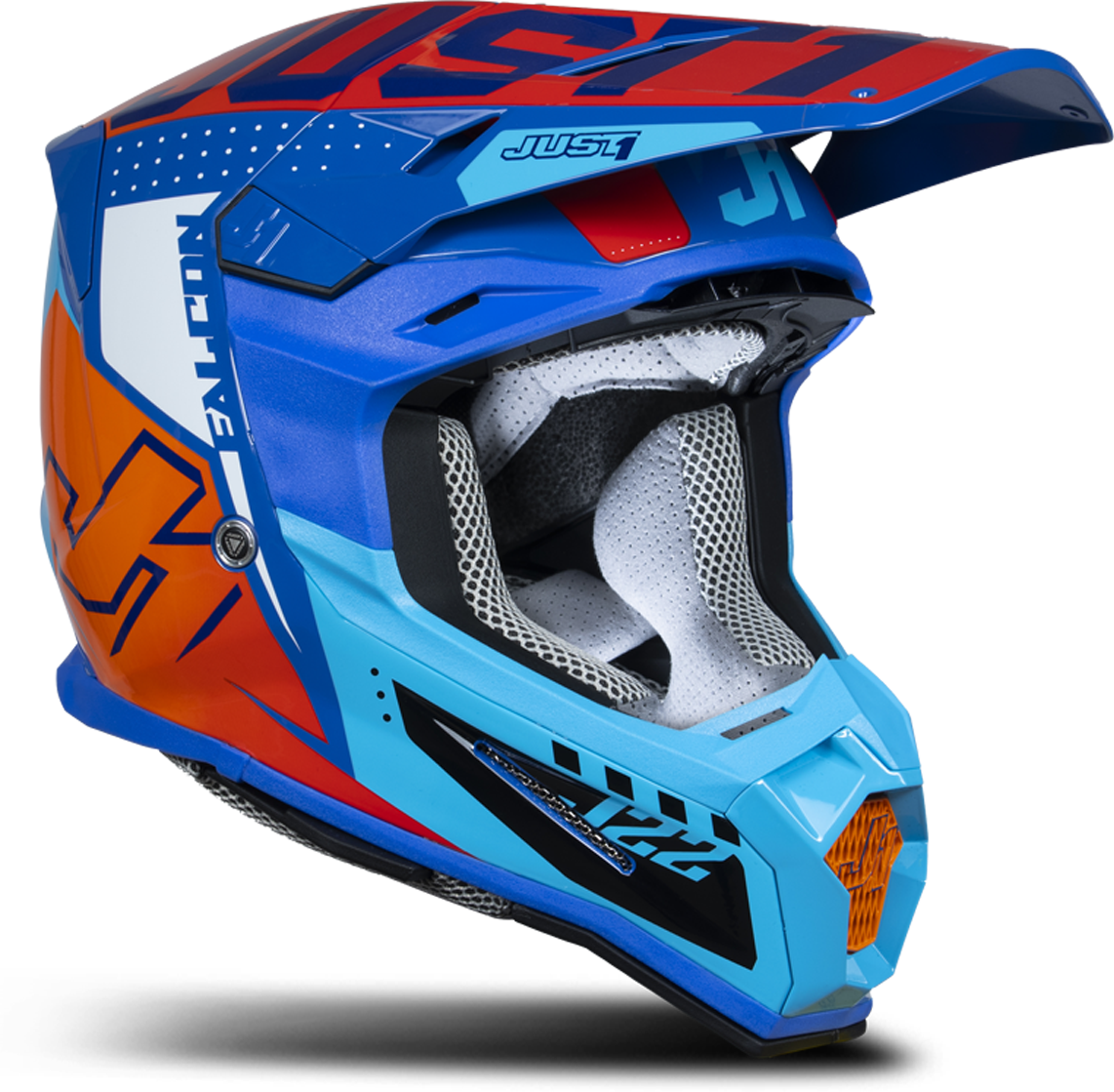 Just1 Casco Cross  J22 F Falcon Arancio-Blu