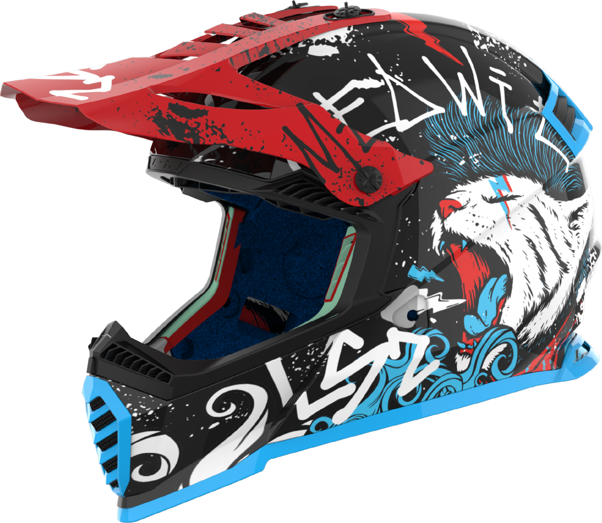 LS2 Casco Cross Bambino  MX437 Fast II Mini Starmaw Nero