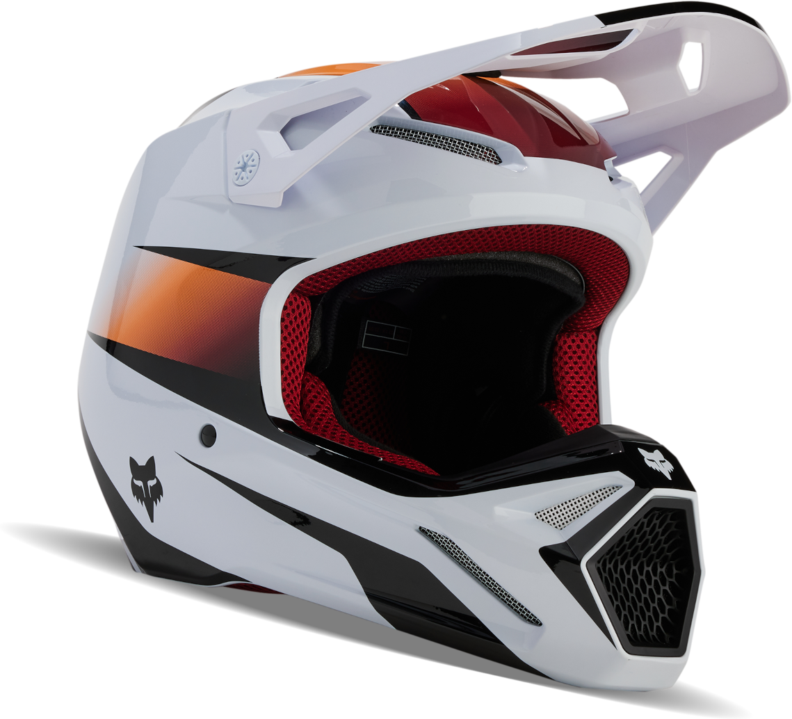 FOX Casco Cross  Racing V1 Flora Bianco-Nero