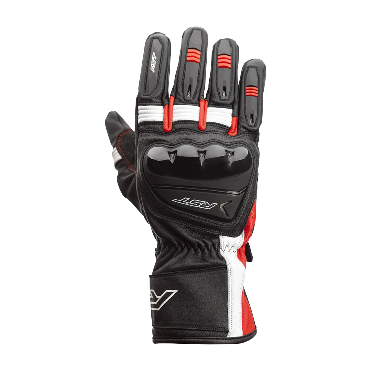 RST Guanti Moto  Pilot Nero-Rosso-Bianco