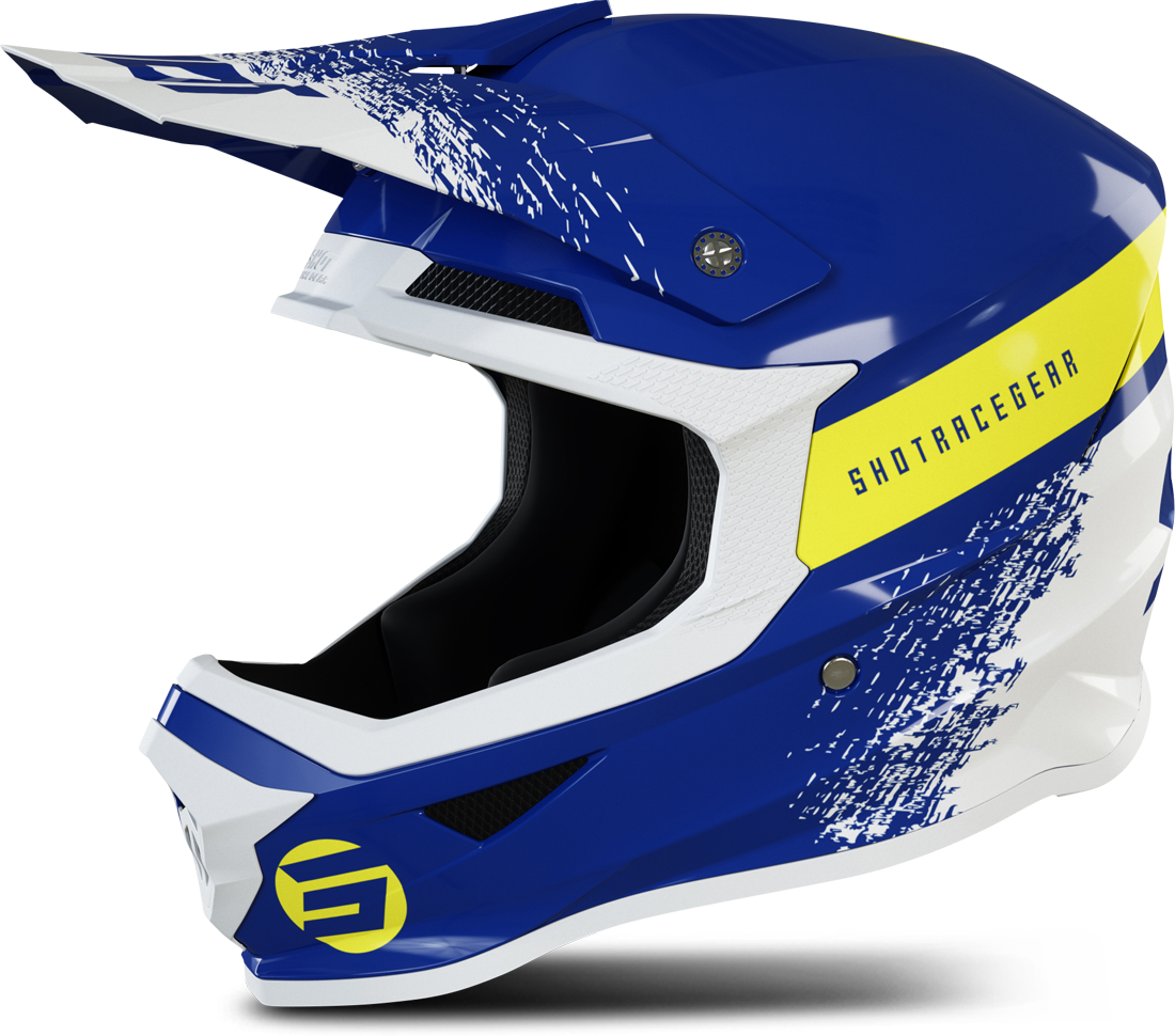 Shot Race Gear Casco Cross Shot Furious Roll Blu-Giallo