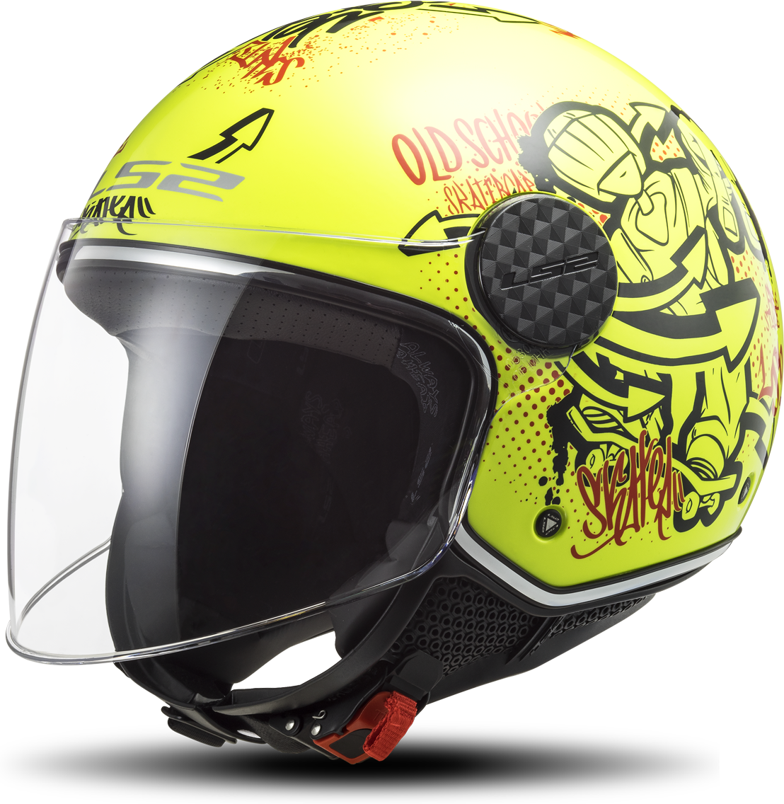 LS2 Casco Jet  OF558 Sphere Nero-Giallo