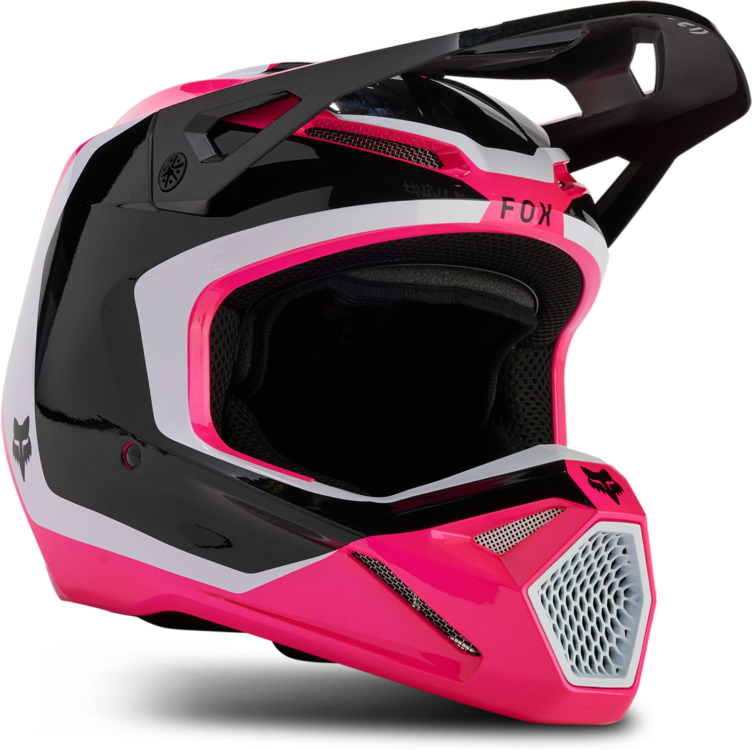 FOX Casco Cross Bambino  Racing V1 Nitro Nero-Rosa