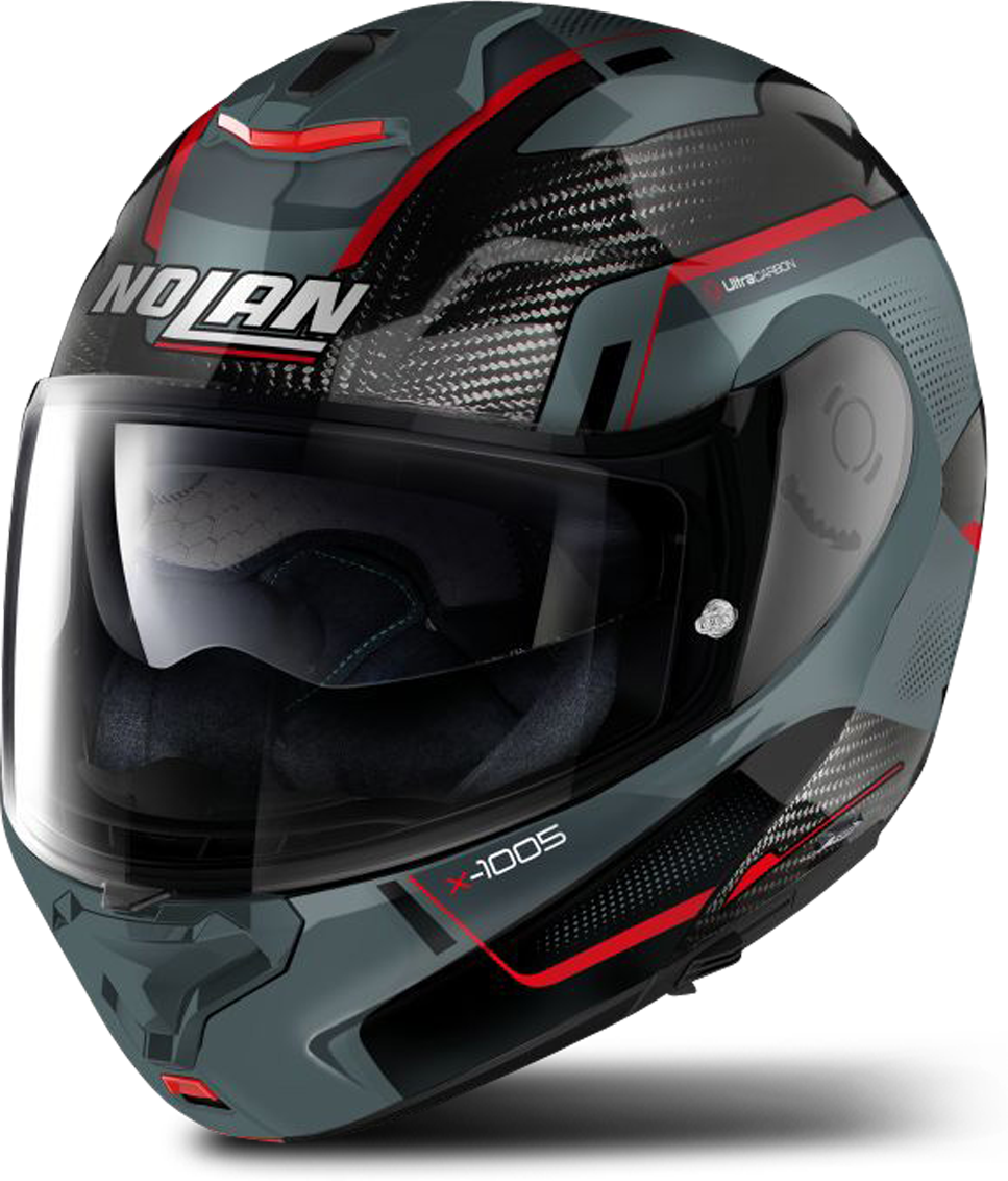 Nolan Casco Modulare X-Lite X-1005 Ultra Carbon Grigio-Rosso