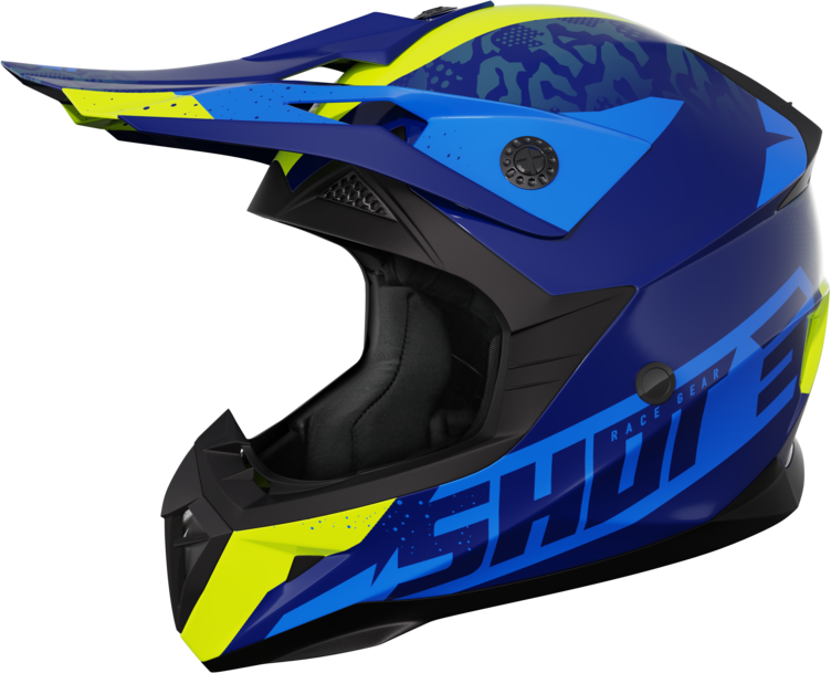 Shot Race Gear Casco Cross Shot Pulse Airfit Blu-Giallo Neon