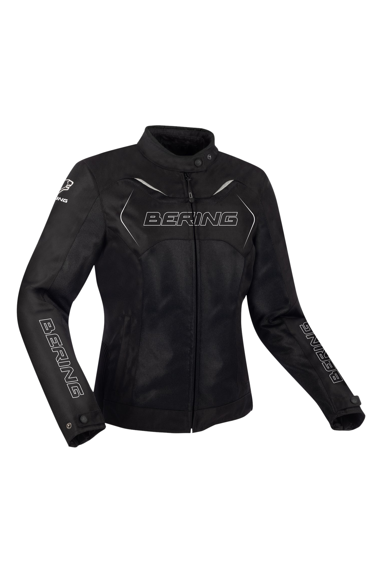 Bering Giacca Moto Donna  Lady Volga Nero-Bianco