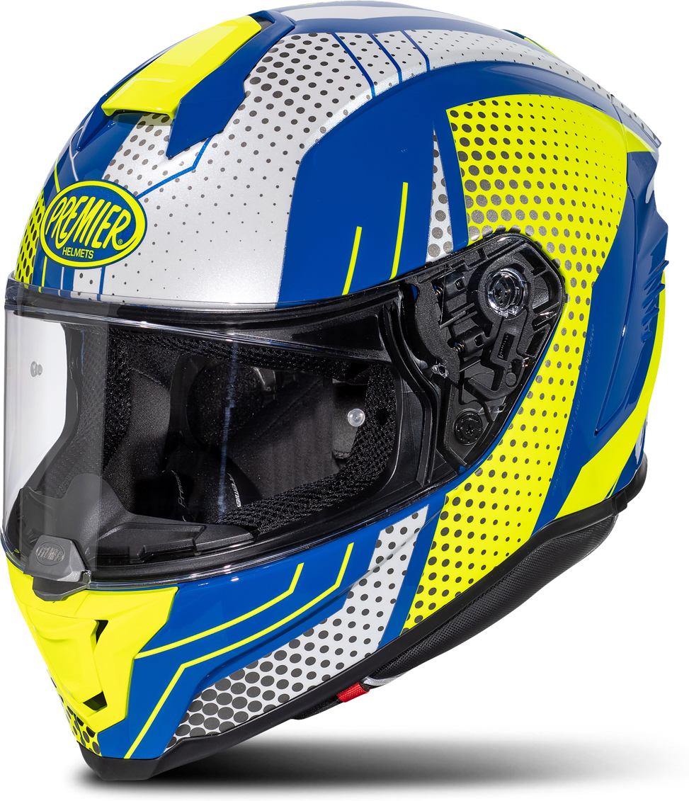 Premier Casco Integrale  Hyper BP 12 Blu-Giallo-Bianco