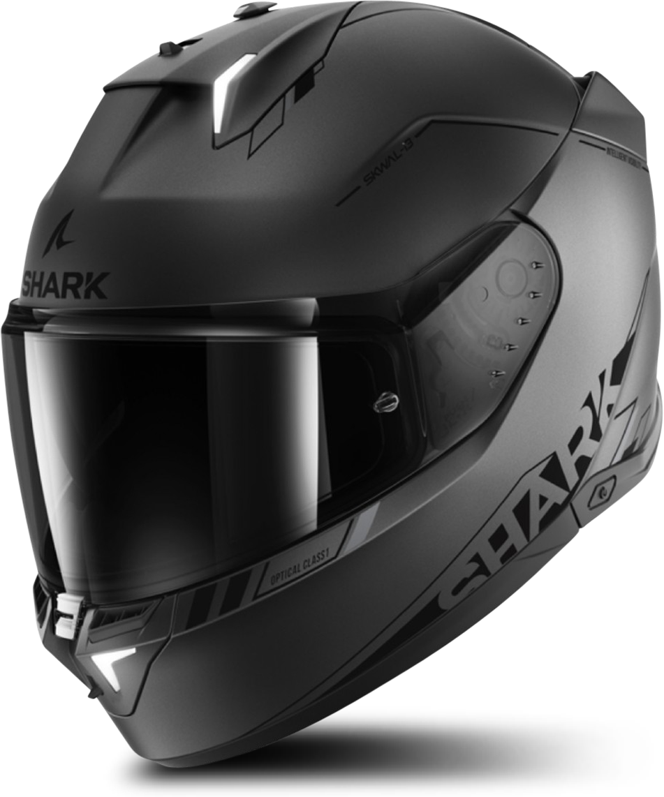 Shark Casco Integrale  Skwal i3 Blank Sp Mat Antracite-Nero-Argento