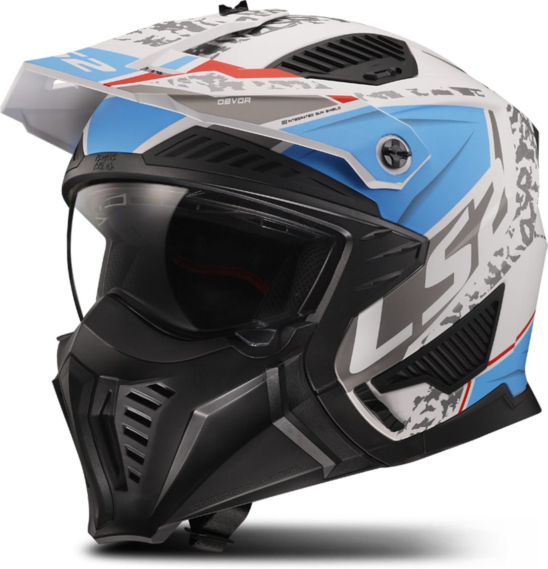 LS2 Casco Jet  OF606 DRIFTER DEVOR Bianco Opaco-Blu