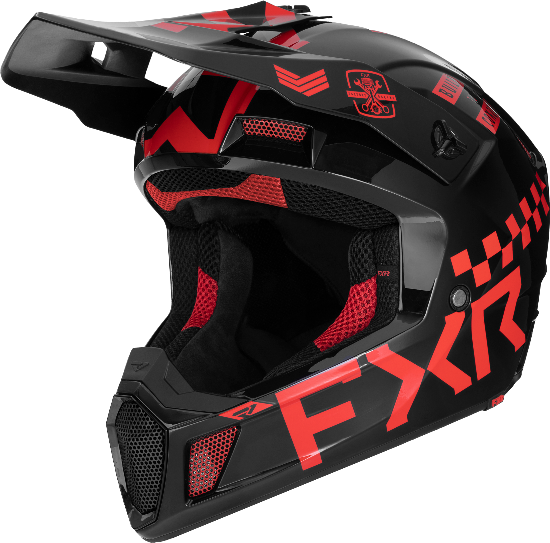 FXR Casco Cross  Clutch Gladiator Rosso Nuke