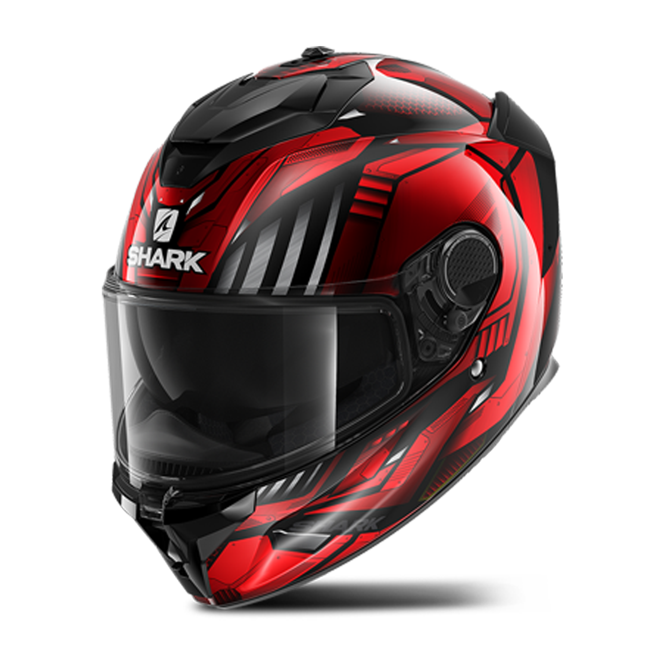 Shark Casco Integrale  Spartan GT Replikan Nero-Cromo-Rosso