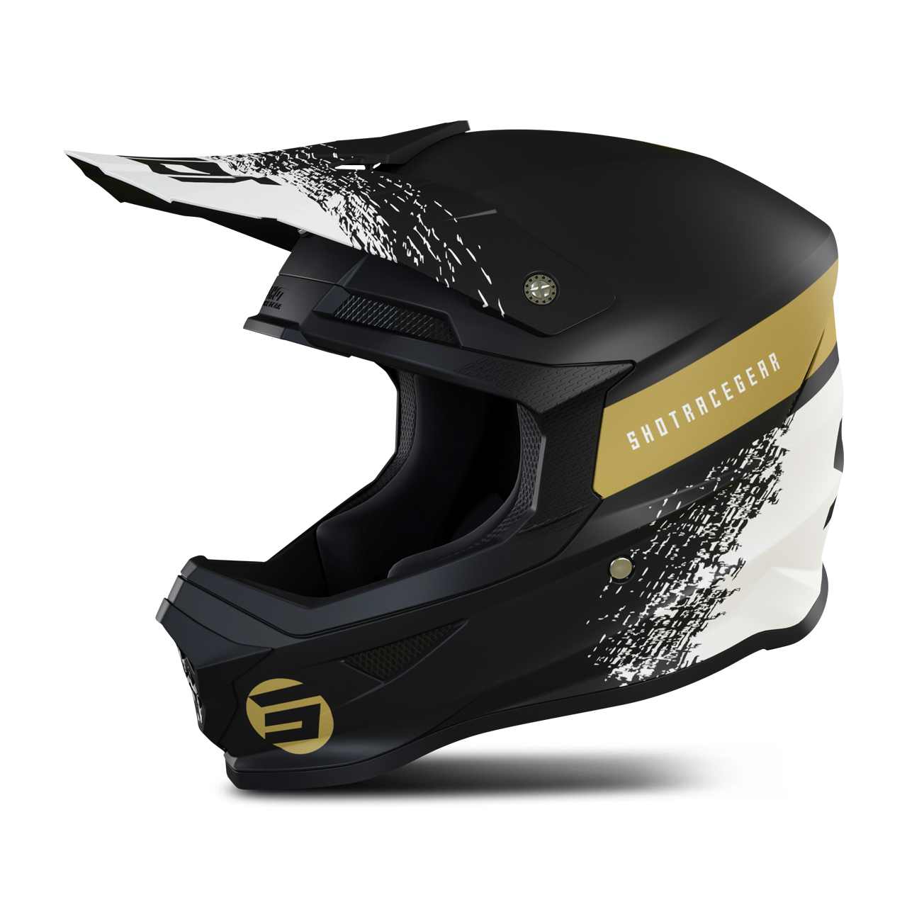 Shot Race Gear Casco Cross Shot Furious Roll Nero-Oro