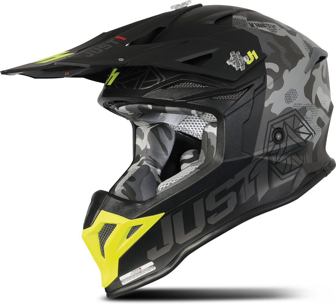 Just1 Casco Cross  J39 Grigio-Camo-Nero