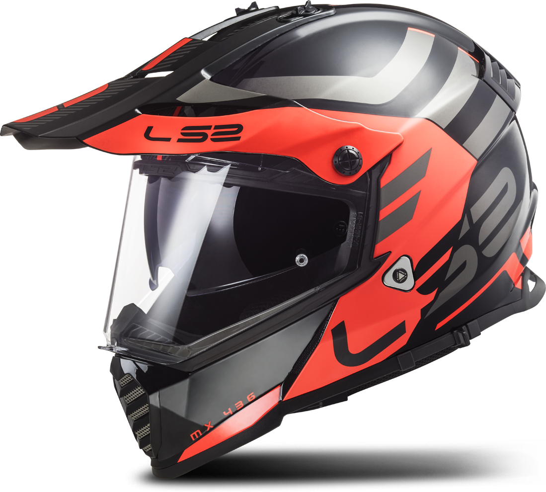 LS2 Casco Adventure  MX436 Pioneer Evo Adventurer Nero Opaco-Arancio