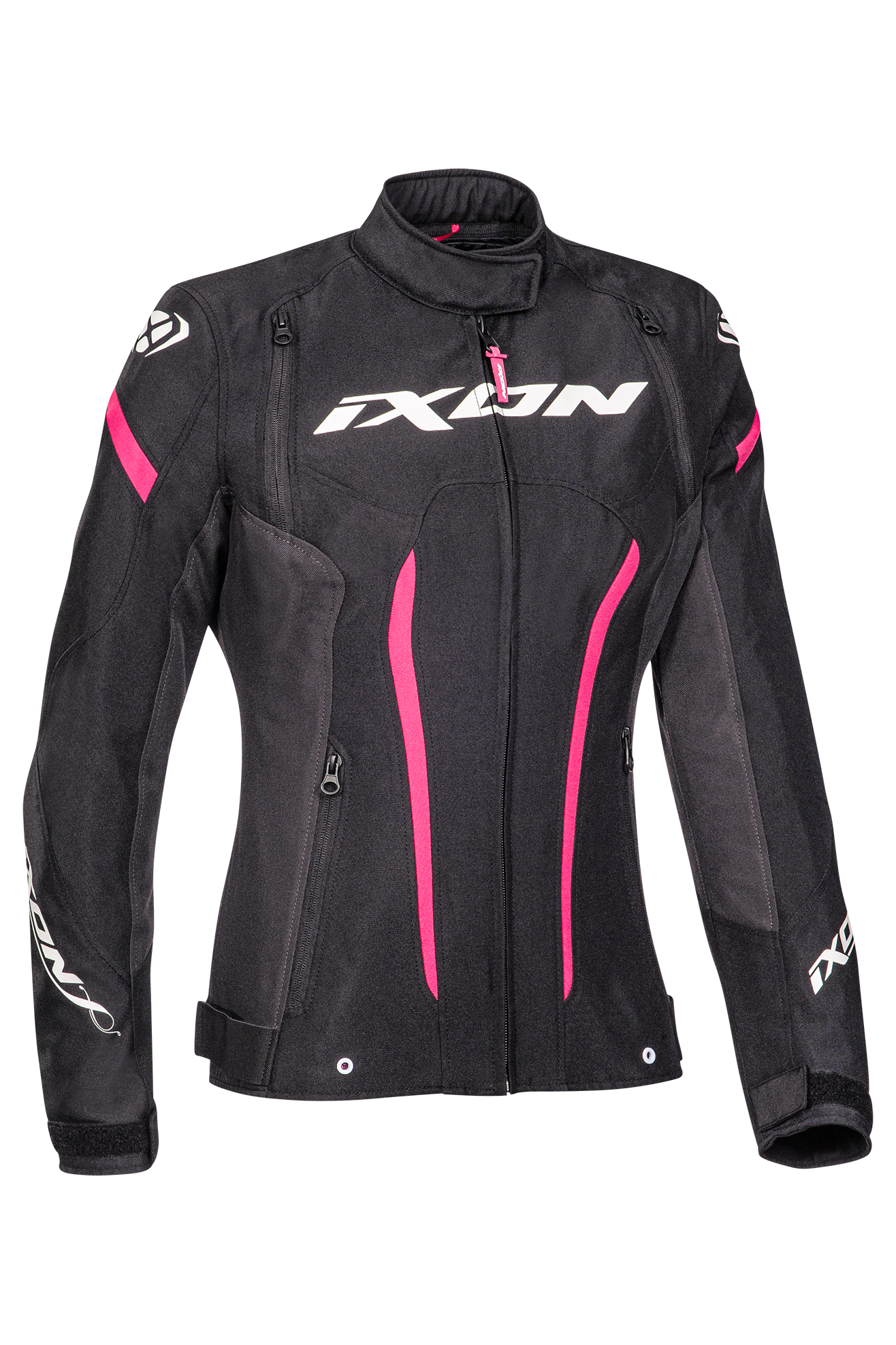 Ixon Giacca Moto Donna  Striker Nero-Antracite-Fucsia