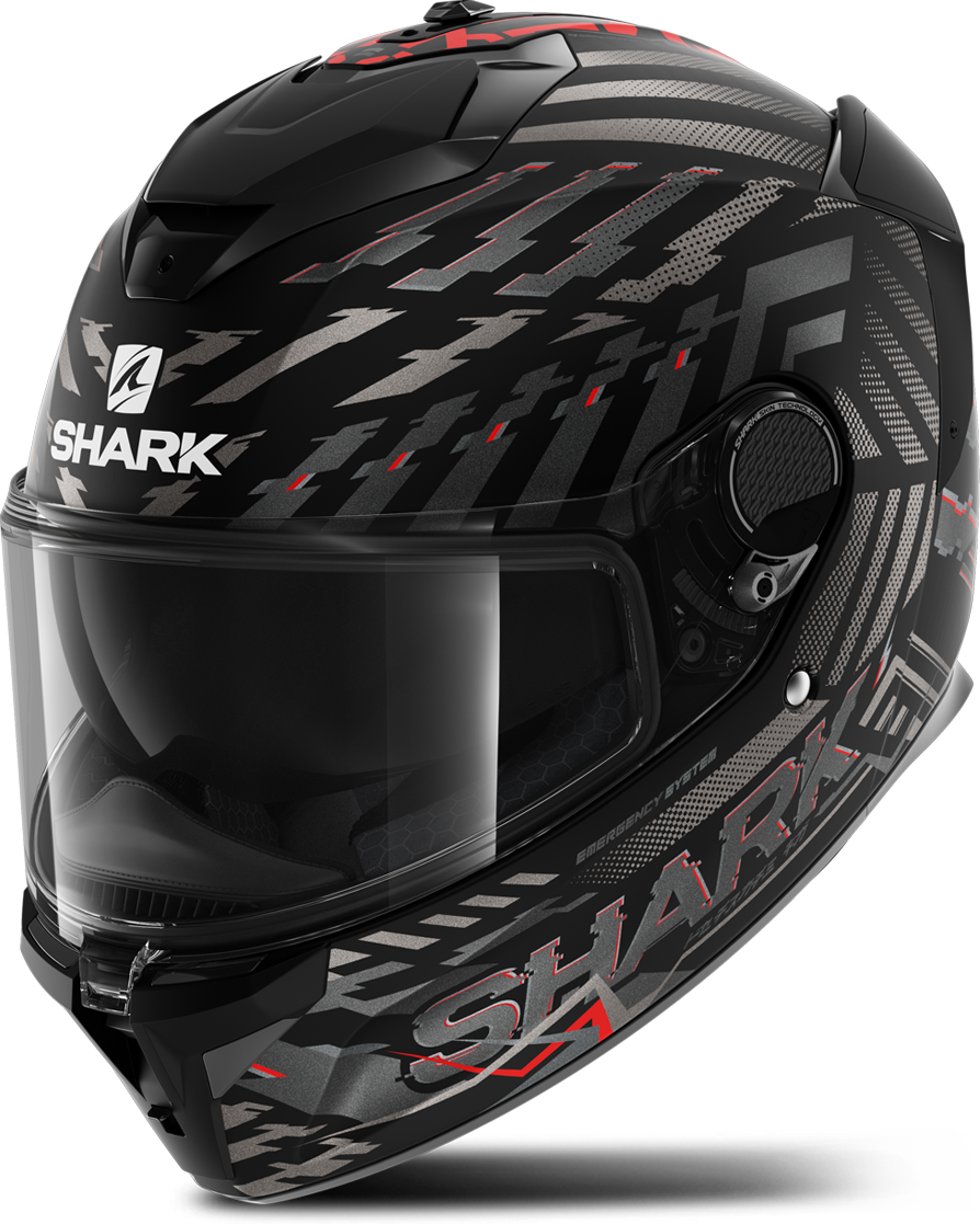 Shark Casco Integrale  Spartan GT E-Brake Nero-Rosso-Antracite