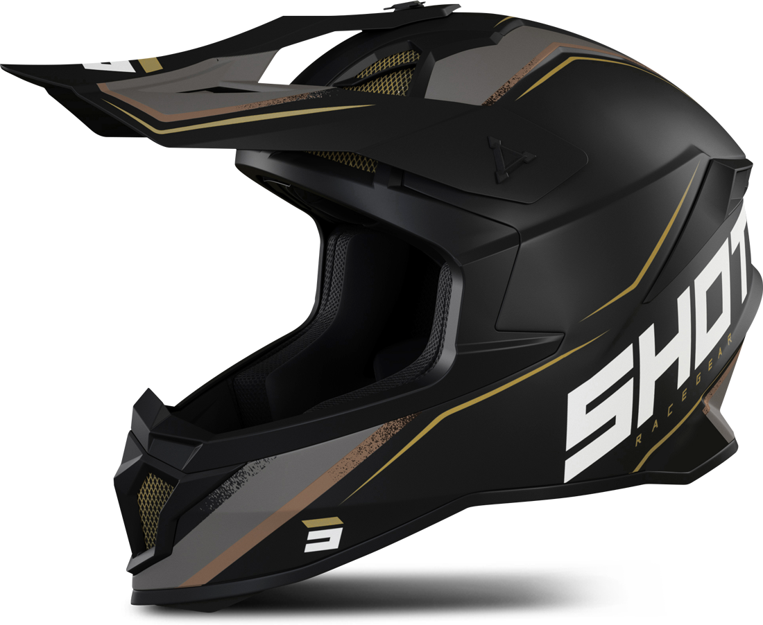 Shot Race Gear Casco Cross Shot Lite Prism Nero-Oro