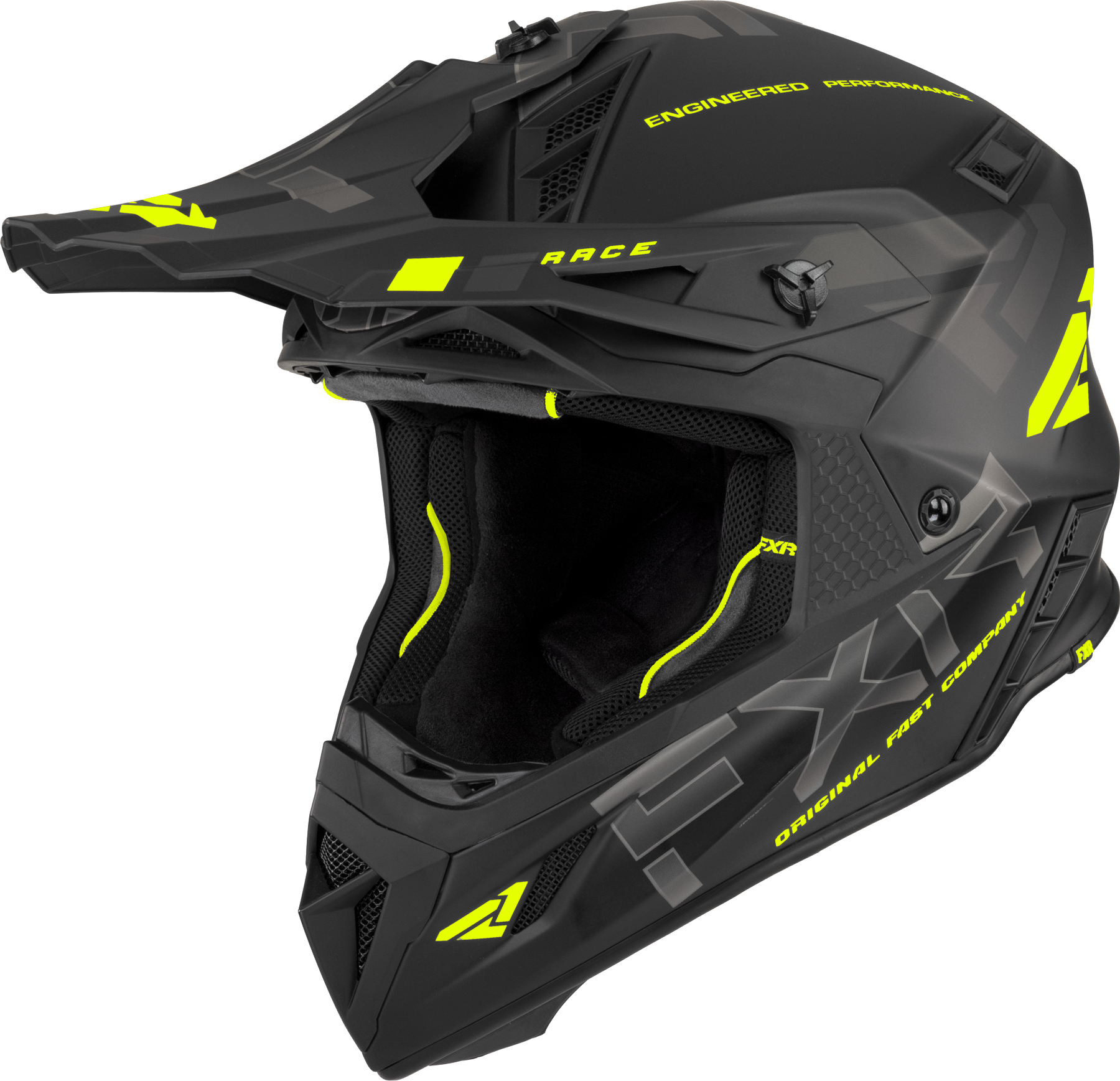 FXR Casco Cross  Helium Race Div Fidlock Nero-Fluo