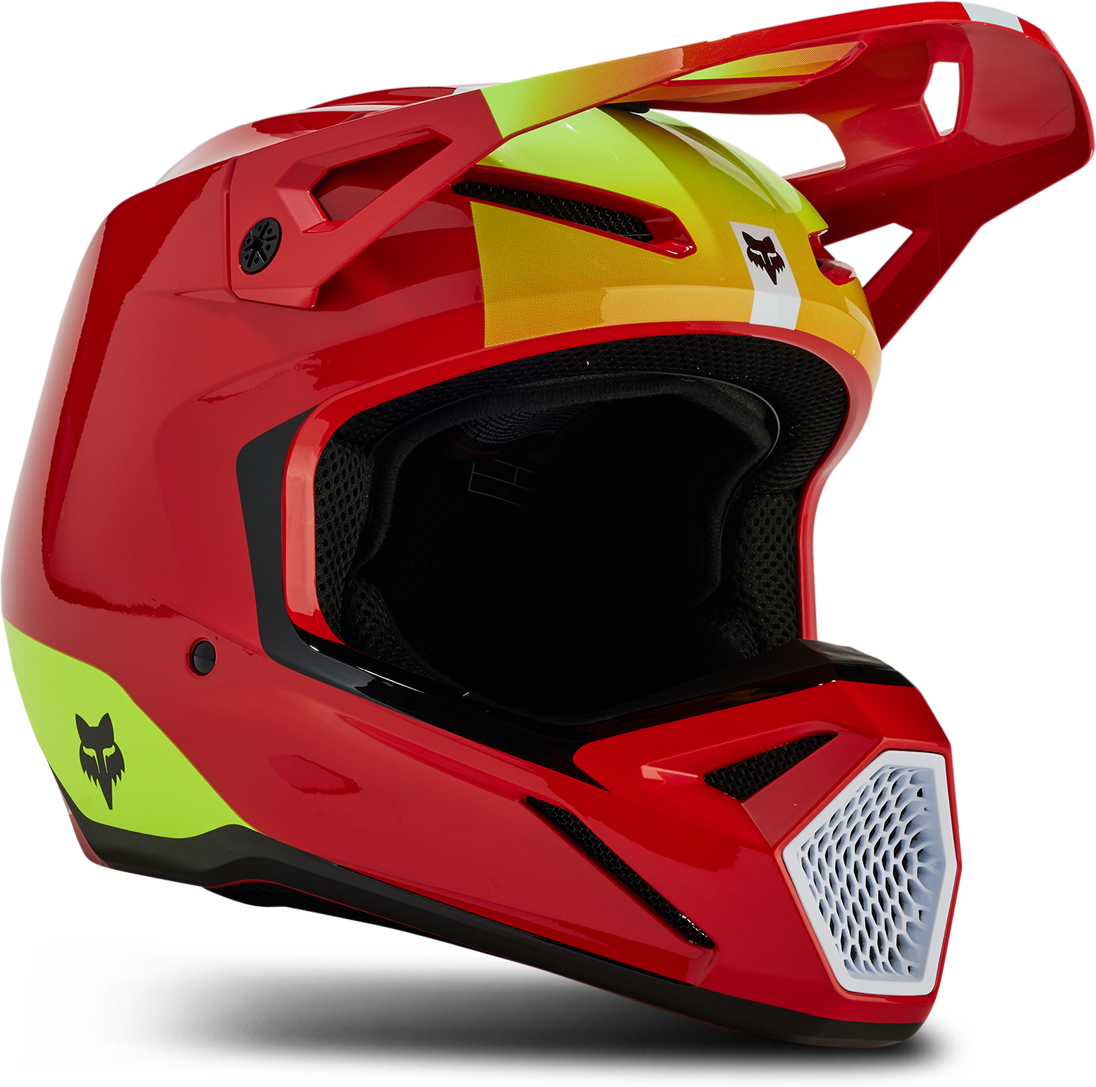 FOX Casco Cross Bambino  Racing V1 Ballast Rosso Fluo