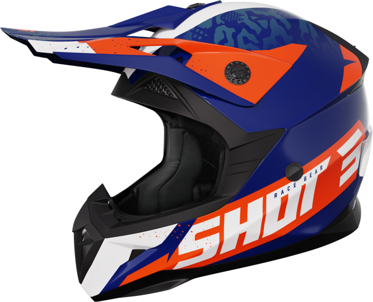 Shot Race Gear Casco Cross Shot Pulse Airfit Blu-Bianco-Arancio