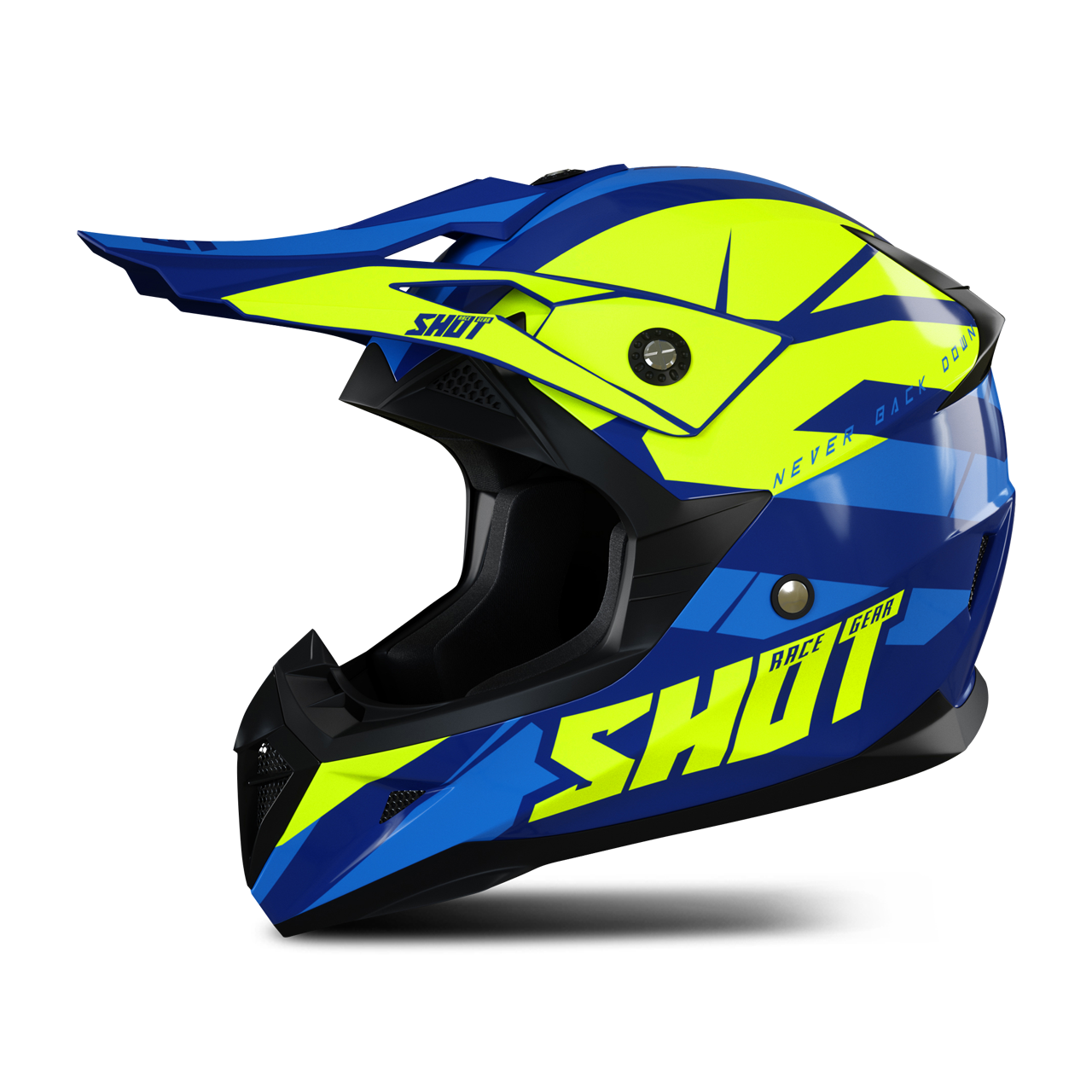 Shot Race Gear Casco Cross Shot Pulse Revenge Blu-Giallo-Blu