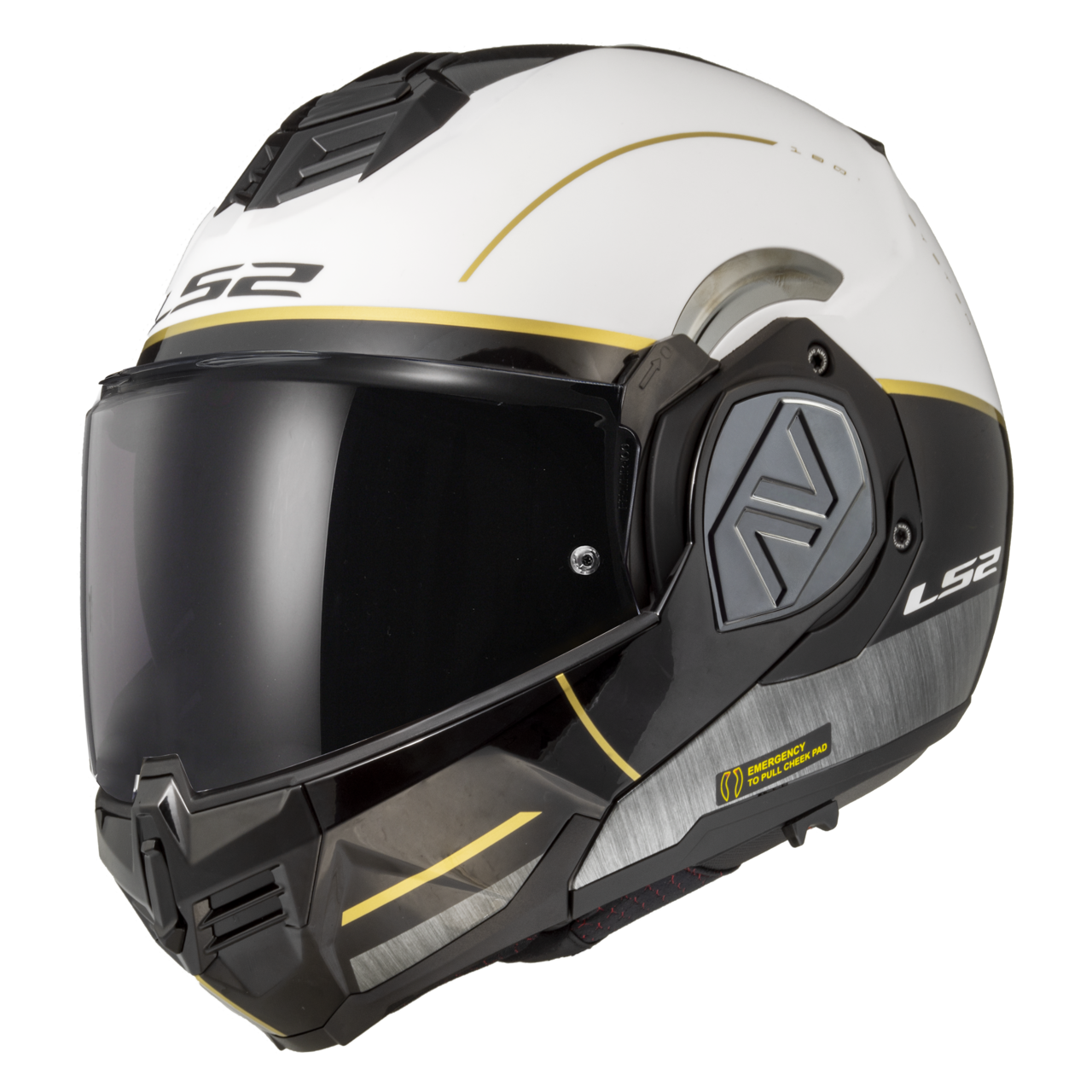 LS2 Casco Modulare  FF906 Advant Iron Bianco Opaco-Nero Jeans