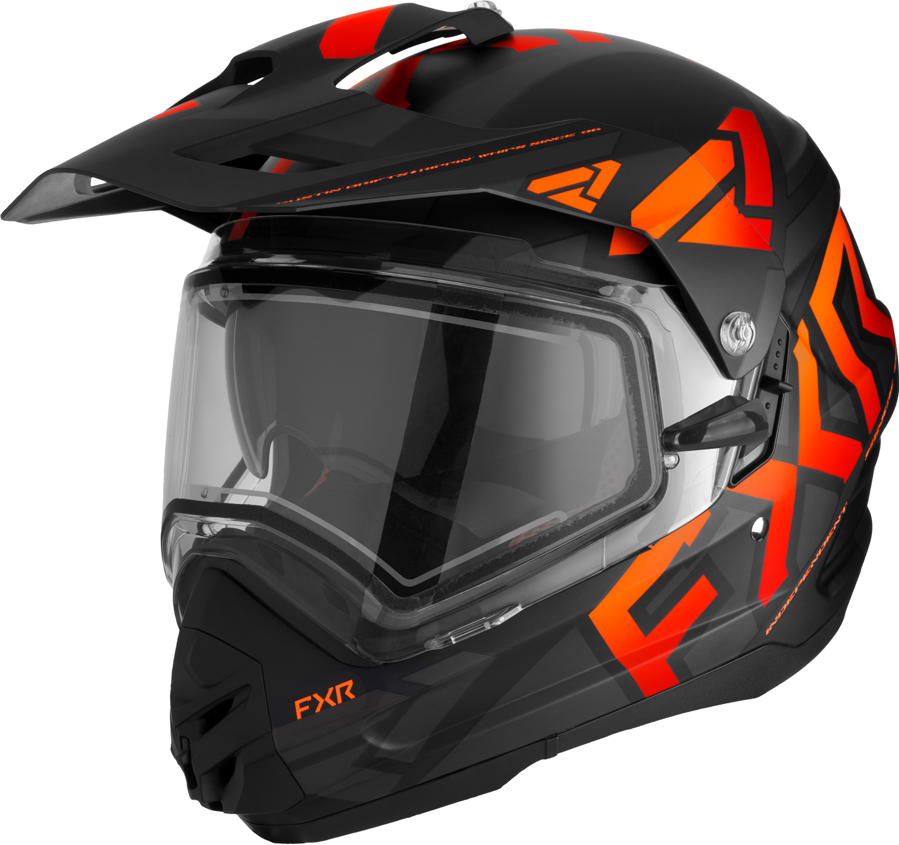 FXR Casco Cross  Torque X Team Visiera Elettrica Nero-Arancio