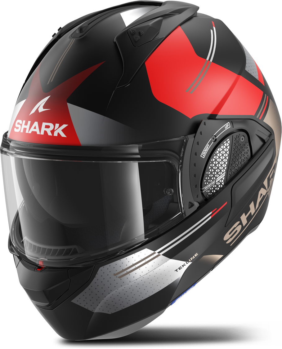 Shark Casco Modulare  Evo GT Tekline Nero-Rosso