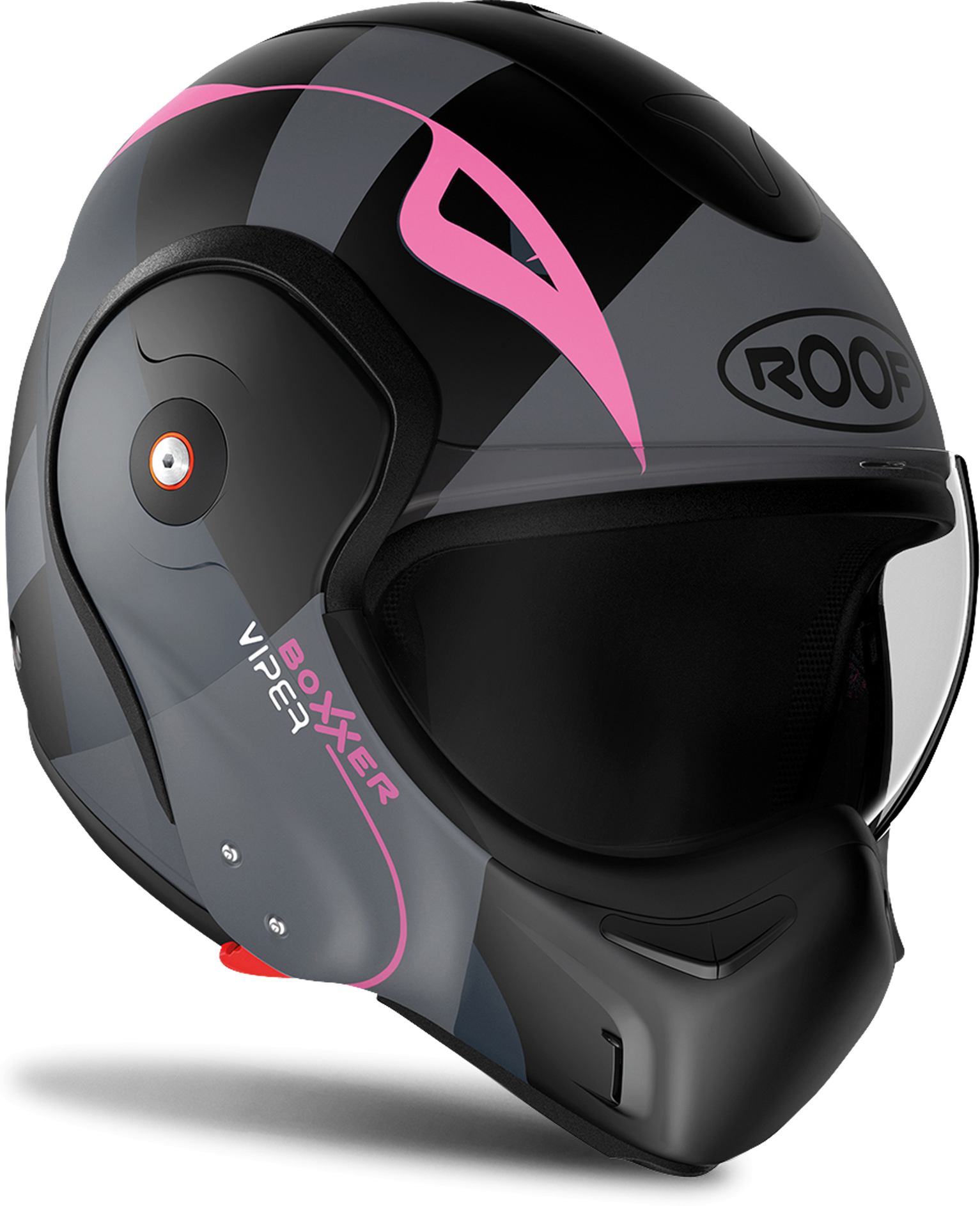 Roof Casco Modulare Boxxer Viper Nero-Rosa Opaco