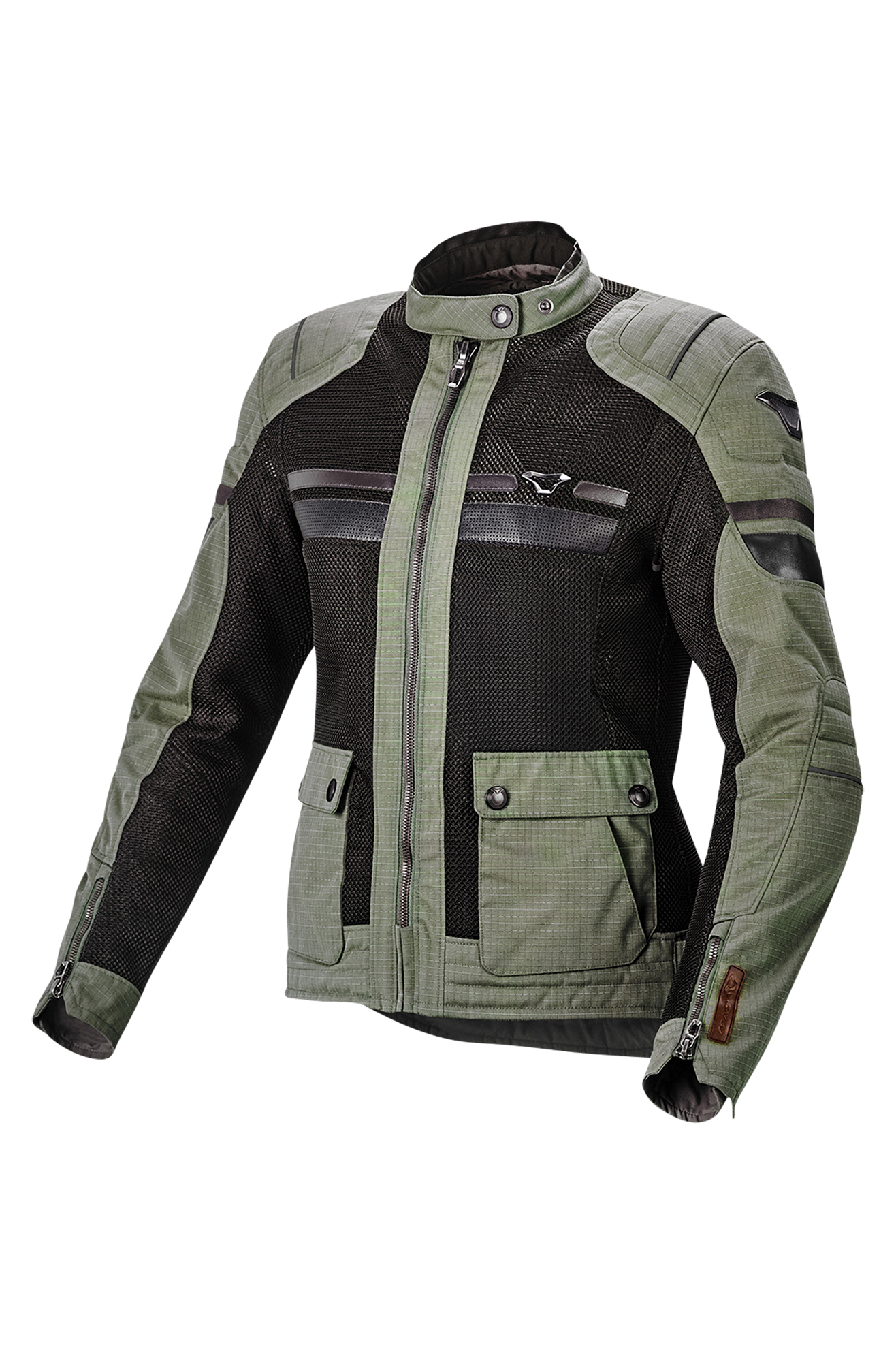 Macna Giacca Moto Donna Fluent Verde-Nero