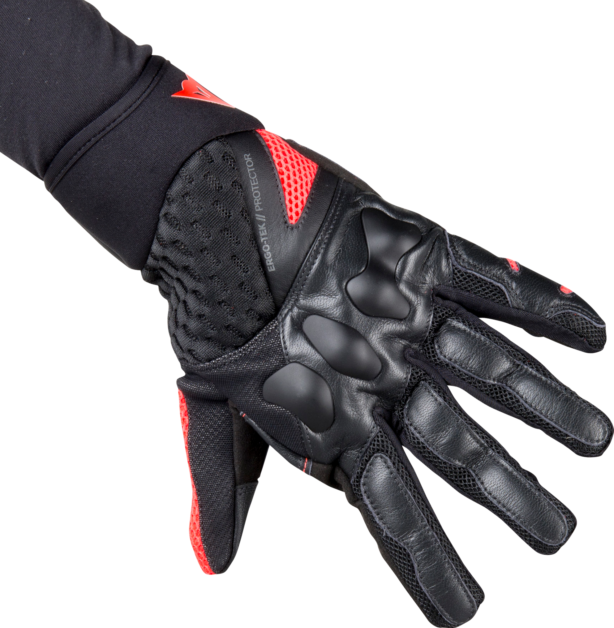 Dainese Guanti X-Moto Nero-Rosso Fluo