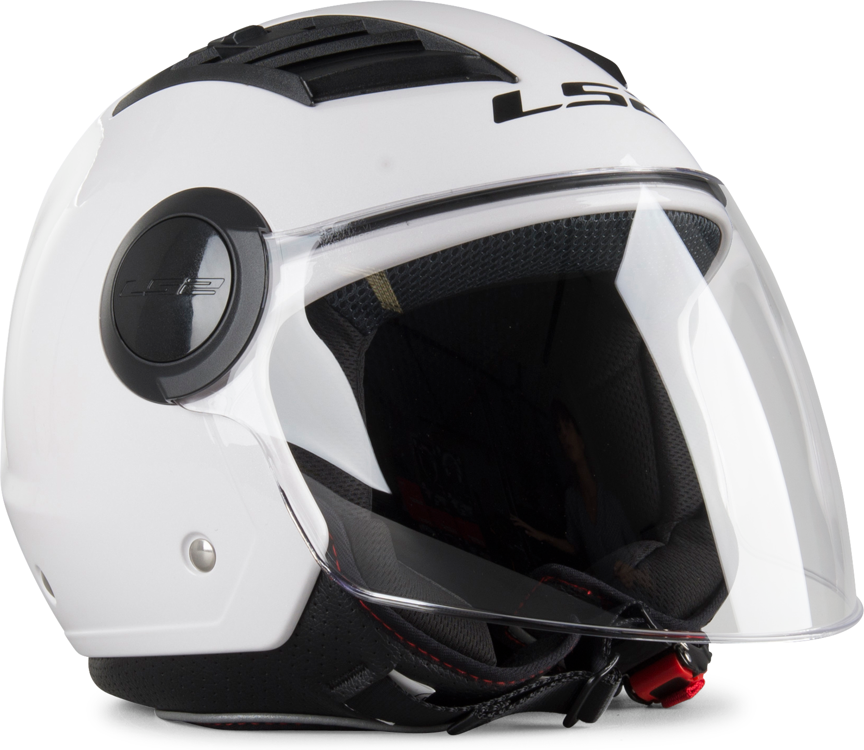 LS2 Casco Jet OF562 Airflow Bianco Lucido Visiera Lunga