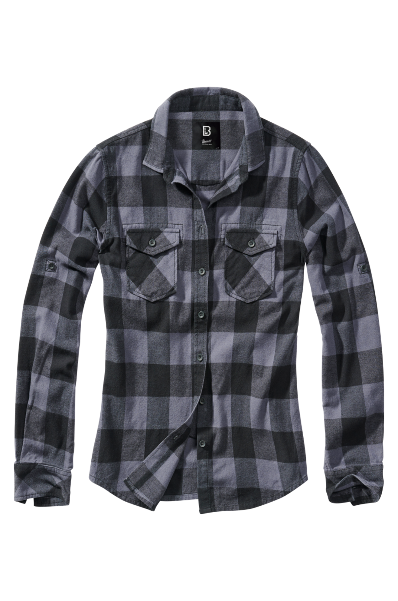 Brandit Camicia Donna  Amy Flannel Nero-Grigio