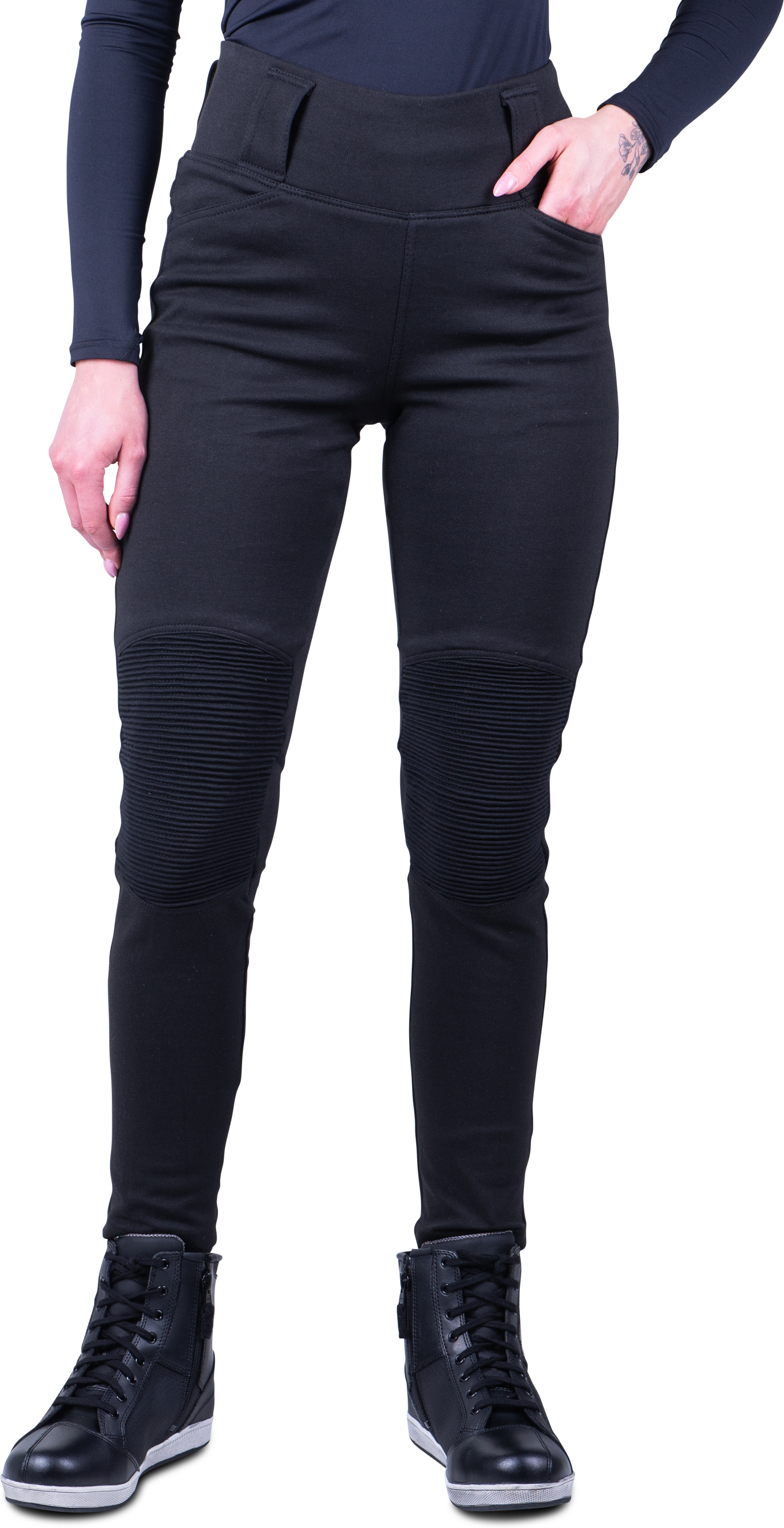 Course Leggings Moto Donna  Kendall Vita Alta Neri