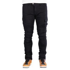 Course Pantaloni Cargo Moto  Wasteland Rinforzati in Aramide Tapered Fit Neri