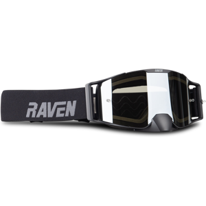 Raven Maschera Cross  Halcon Nera Lente Specchio Argento + Lente Trasparente