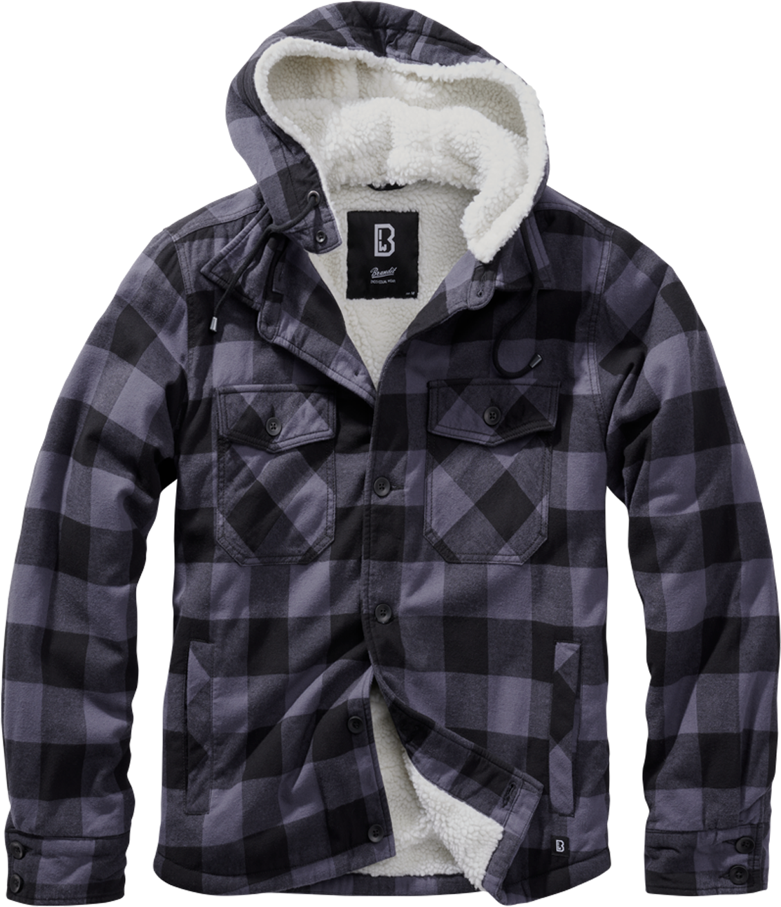 Brandit Giacca  Lumber Hooded Nero-Grigio